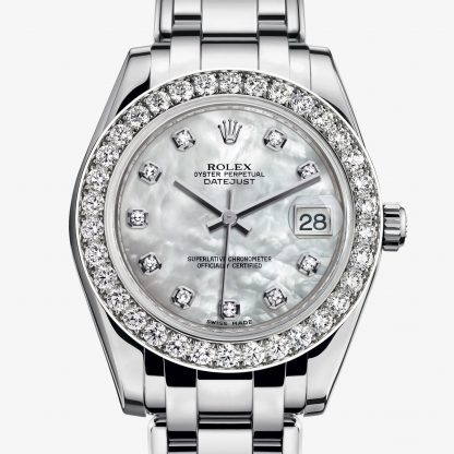 moda Rolex Pearlmaster Madreperla bianca con diamanti M81299-0014